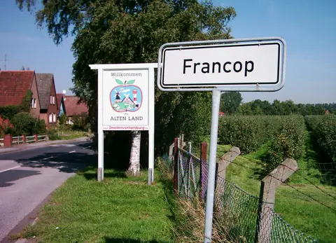 Willkommensschild Altes Land, Francop.